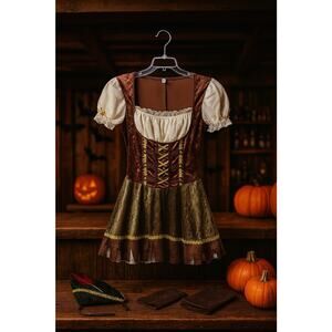 Oktoberfest / Robin Hood / Medieval Tavern Costume – Juniors M, Corset Dress Set